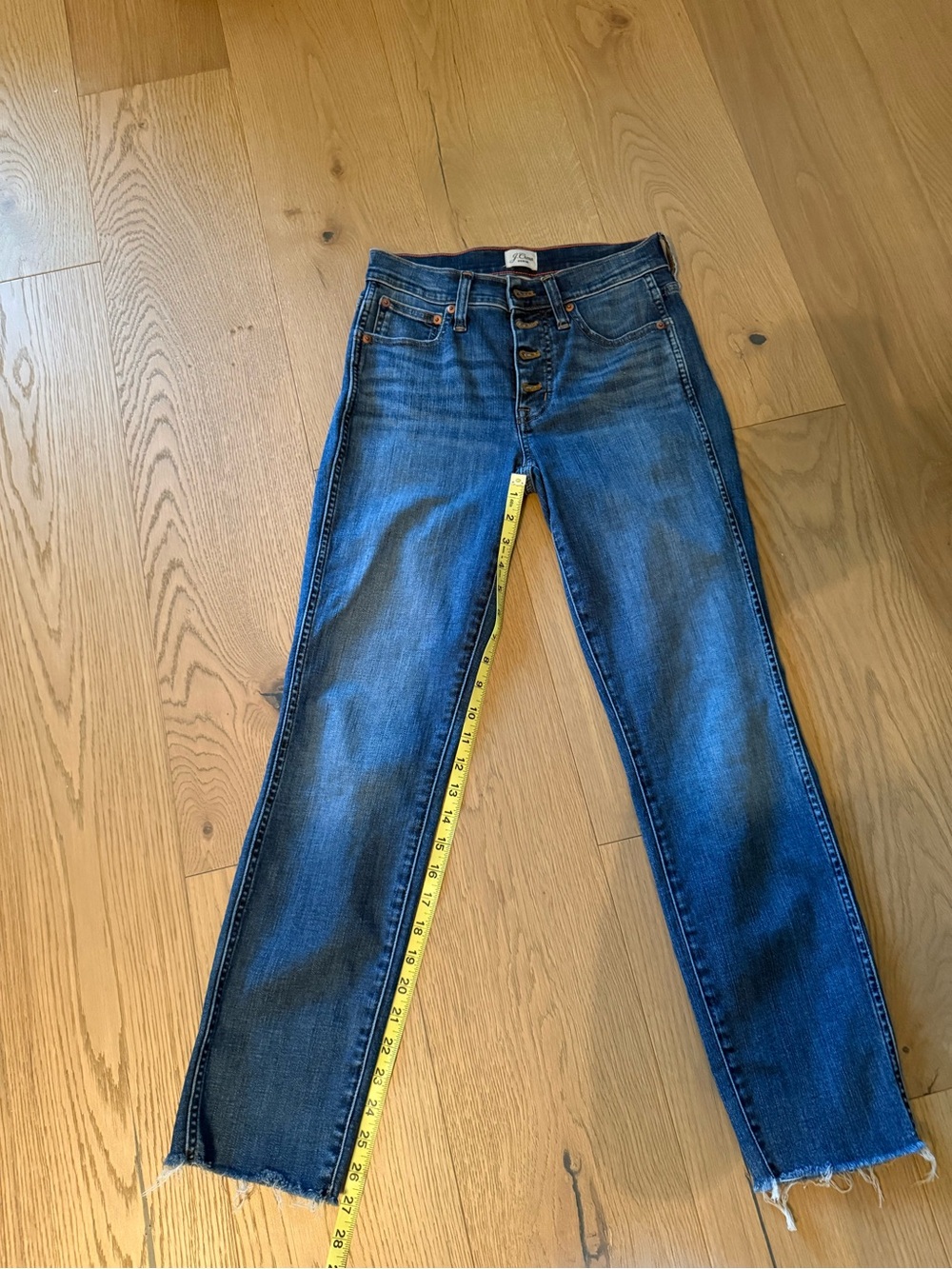 J. Crew 9” VINTAGE STRAIGHT Button-Fly Jeans - Blue SIZE 25